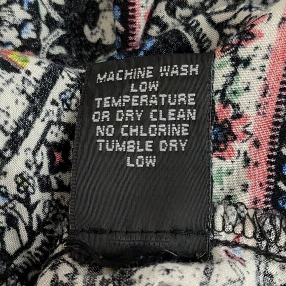 RHAPSODY Black/Red India Elephant Fabric; Open Fringed Tunic; Size L - Picture 5 of 5